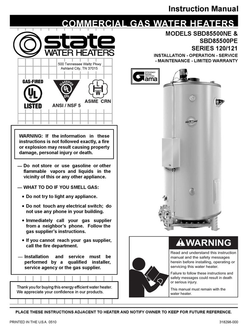 State Water Heaters SBD85500NE User manual