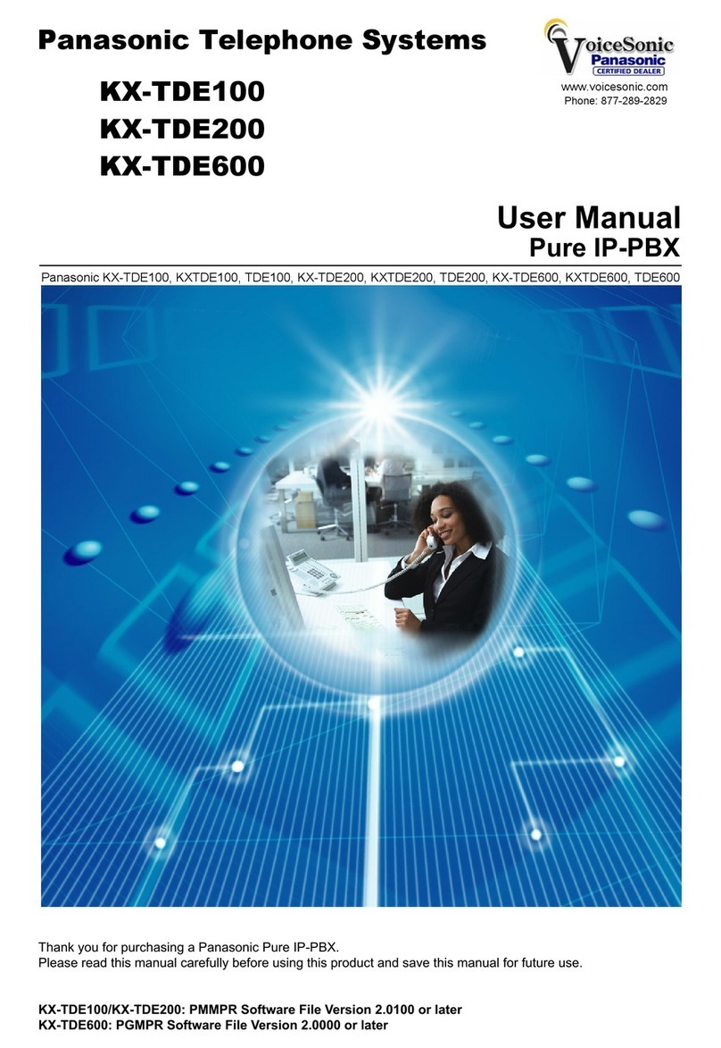 Panasonic KX-TDE100 User manual Panasonic KX-TDE100 User manual