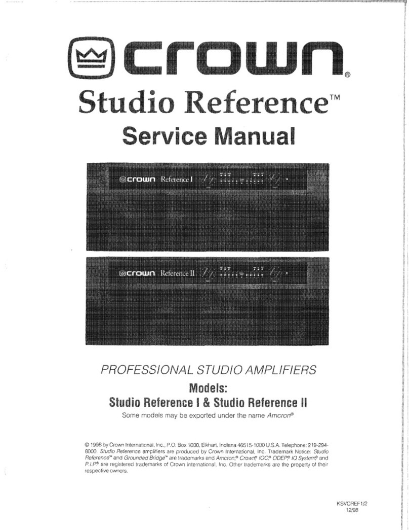 Crown Studio Reference I Studio Reference II User manual