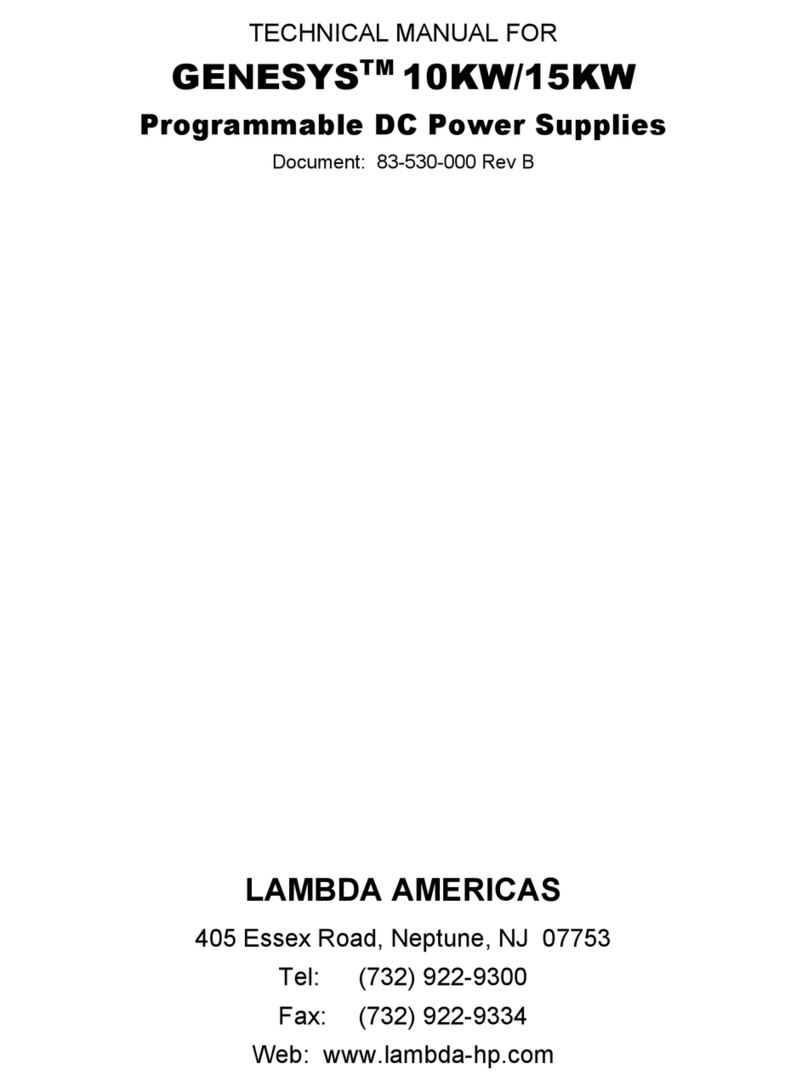 Lambda GENESYS 10KW User manual Lambda GENESYS 10KW User manual
