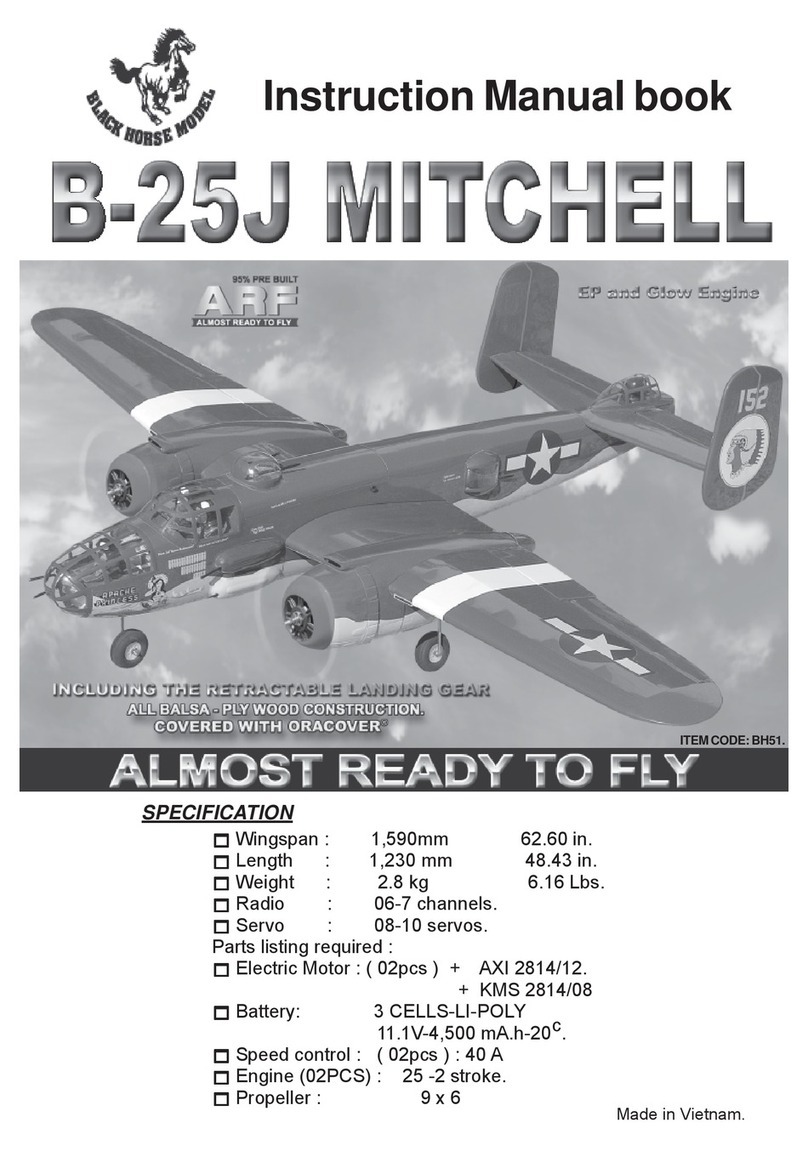 Black Horse Model B-25J Mitchell Instruction manual book
