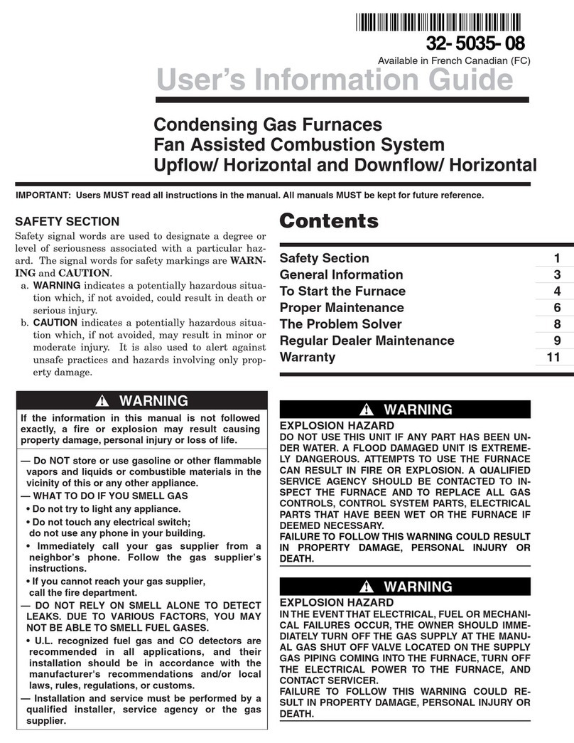 Residential Systems Condensing Gas Furnaces User's information guide