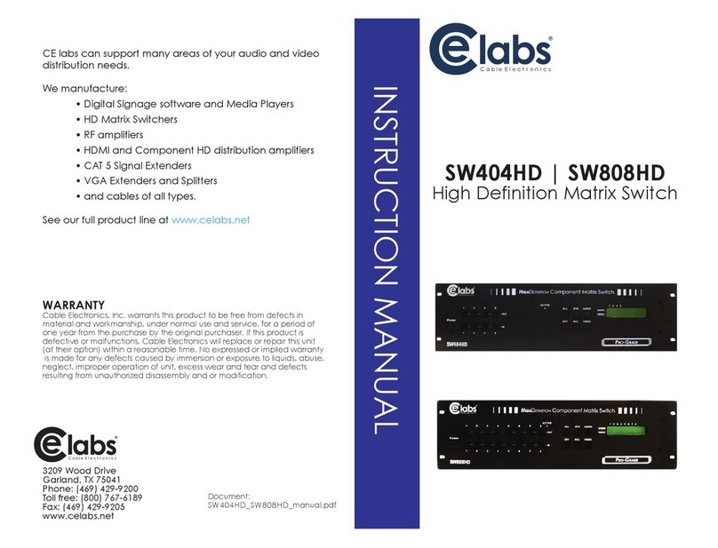 Cable Electronics CE Labs SW404HD instruction manual Cable Electronics CE Labs SW404HD instruction manual