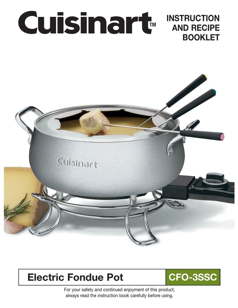 Cuisinart CFO-3SSC - Fondue Pot - Electric INSTRUCTION AND RECIPE BOOKLET