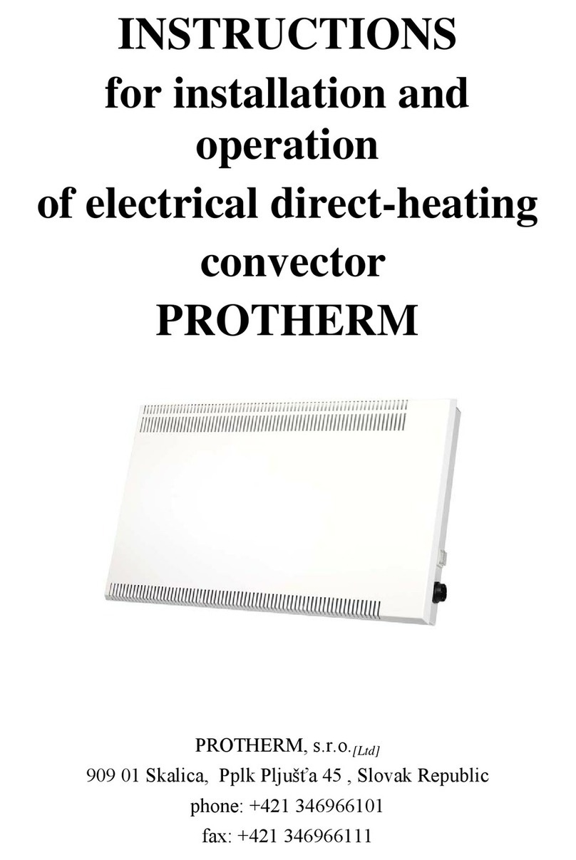 Protherm electrical direct-heating convector instructions