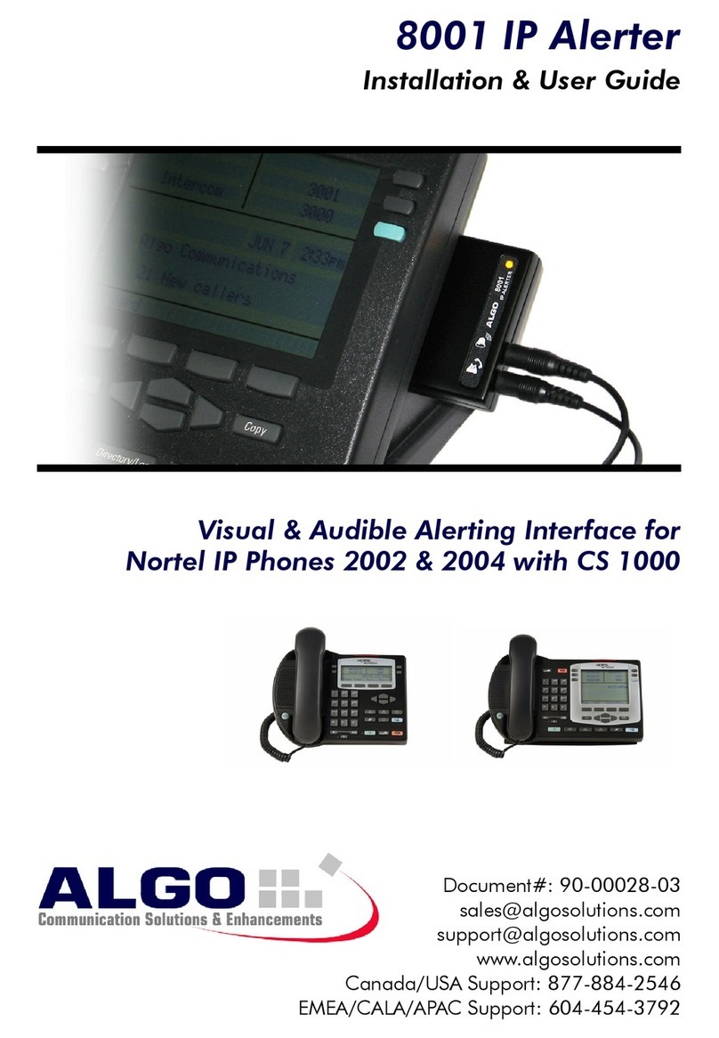 Algo 8001 Installation & user guide