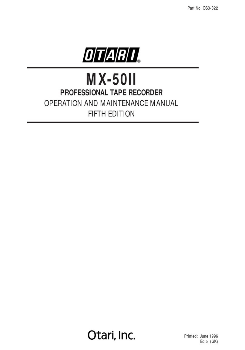 OTARI MX-50II Series Operation and maintenance manual OTARI MX-50II Series Operation and maintenance manual
