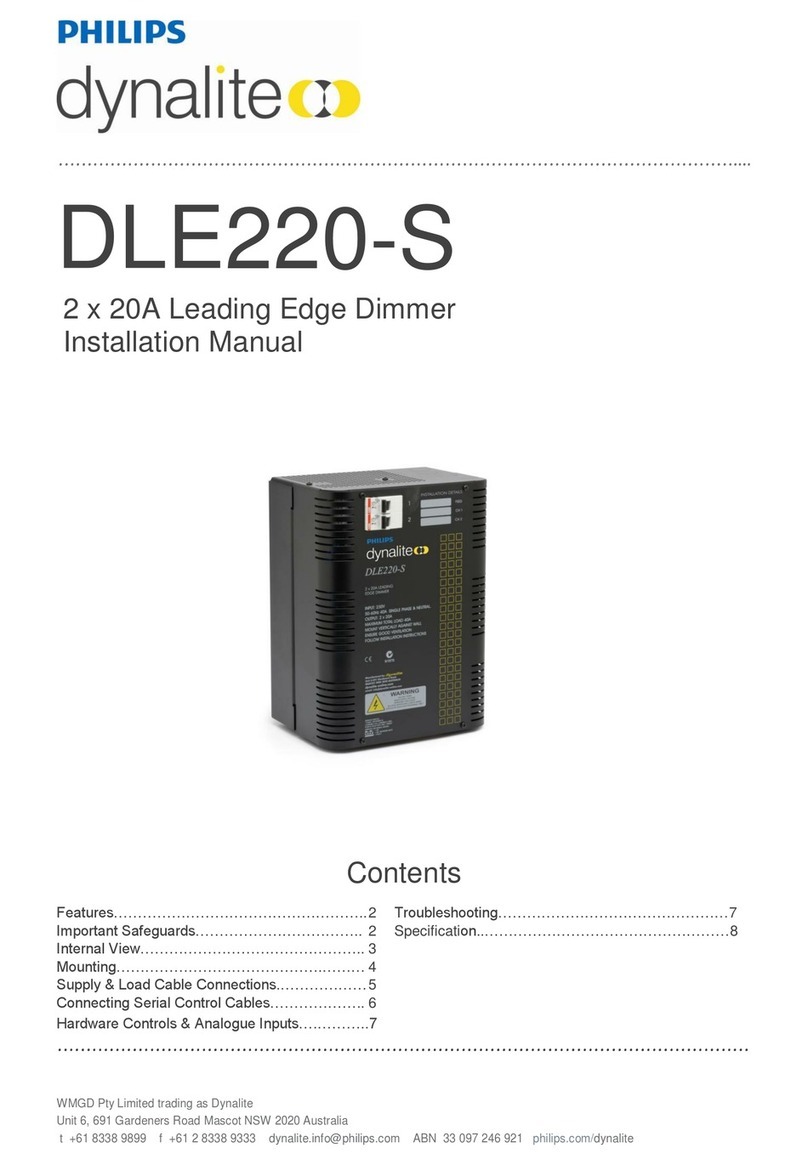 Philips Dynalite DLE220-S installation manual