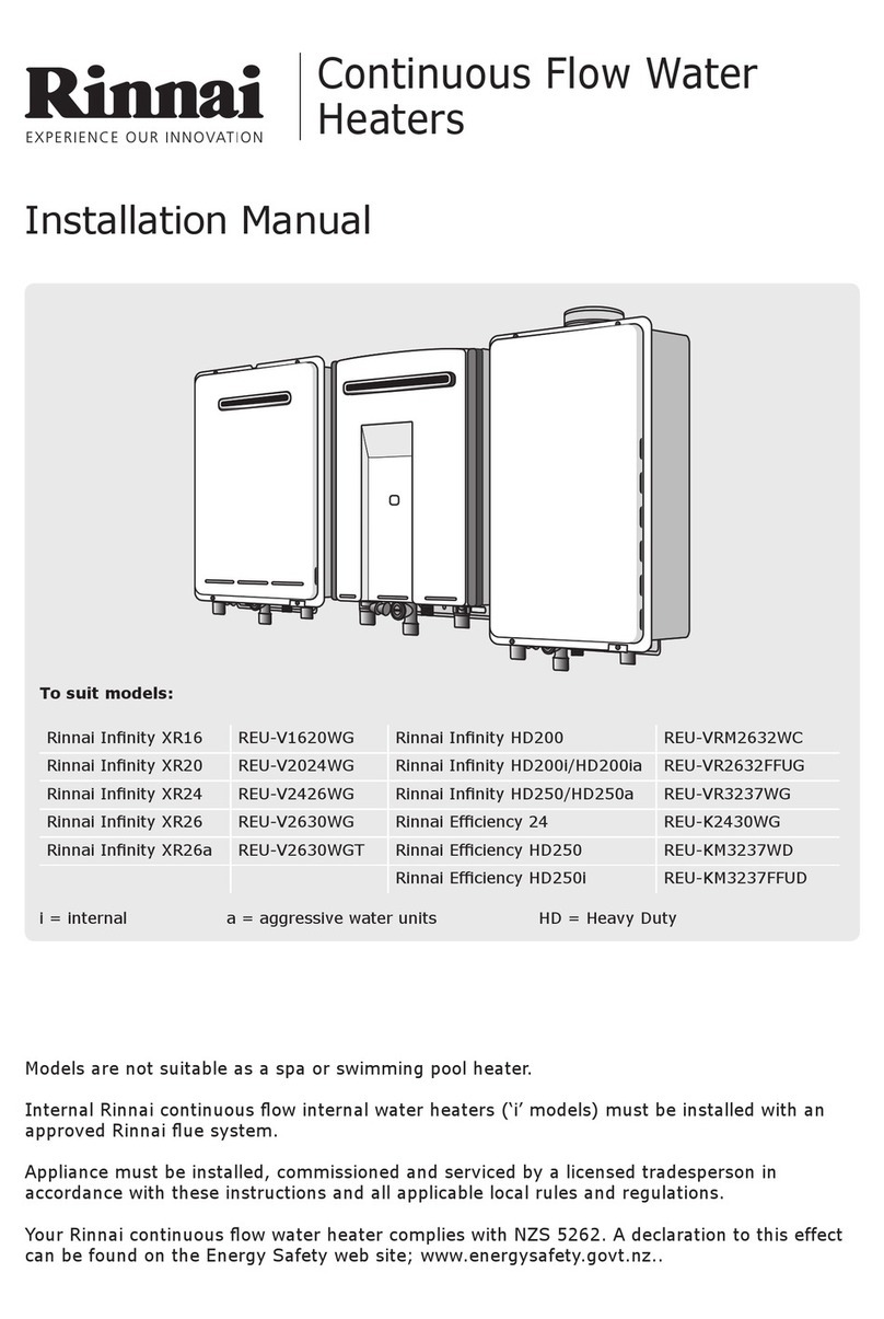 Rinnai Infinity XR16 installation manual Rinnai Infinity XR16 installation manual