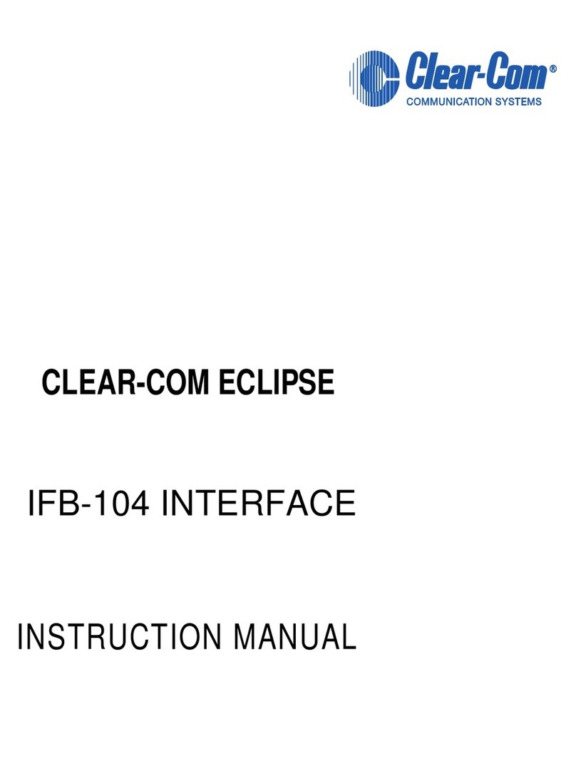 Clear-Com Eclipse IFB-104 User manual Clear-Com Eclipse IFB-104 User manual