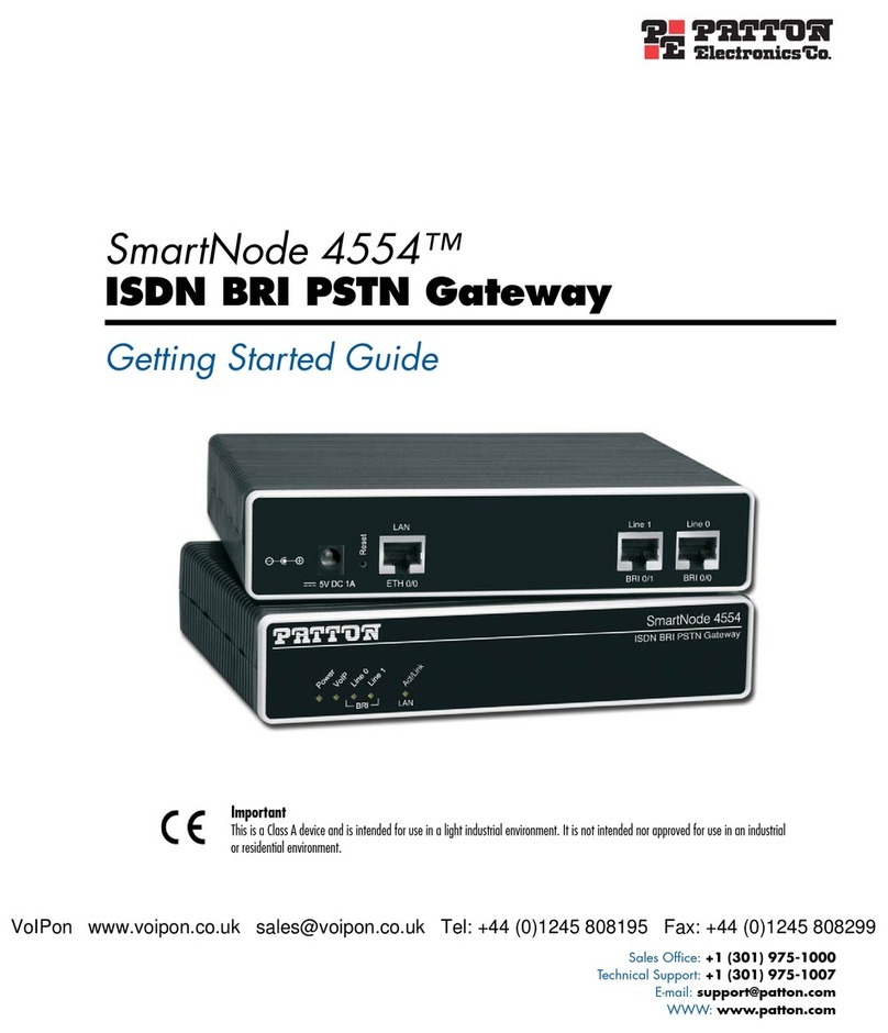 Patton electronics SmartNode 4554 Getting started guide