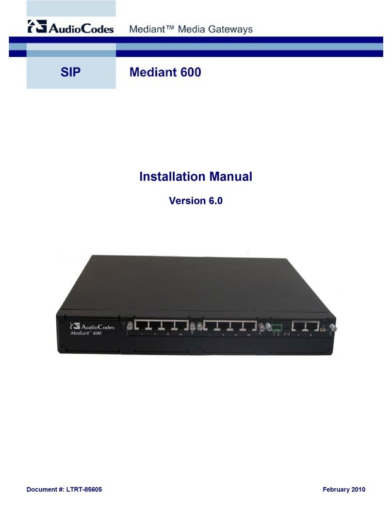 AudioCodes Mediant 600 User manual