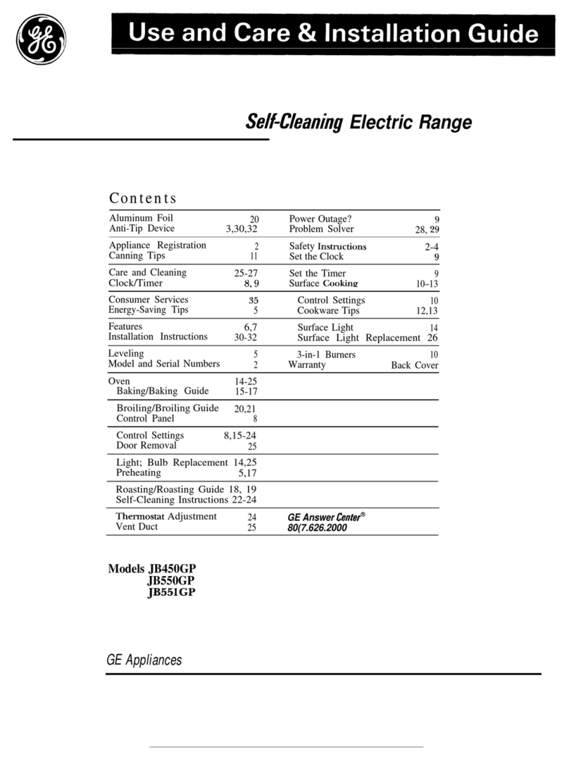 GE JB450GP Use and care & installation guide