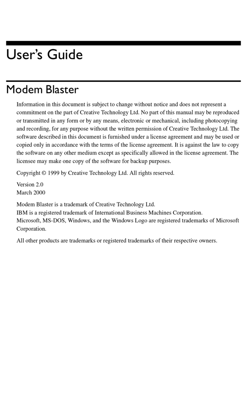 Creative Blaster Modem User manual Creative Blaster Modem User manual
