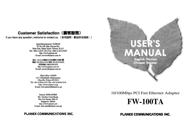 Planex FW-100TA User manual Planex FW-100TA User manual