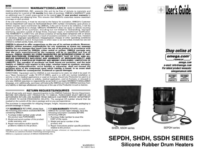 Omega SEPDH Series User manual