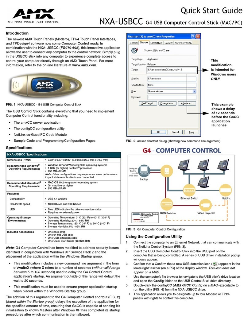 AMX NXA-USBCC quick start guide