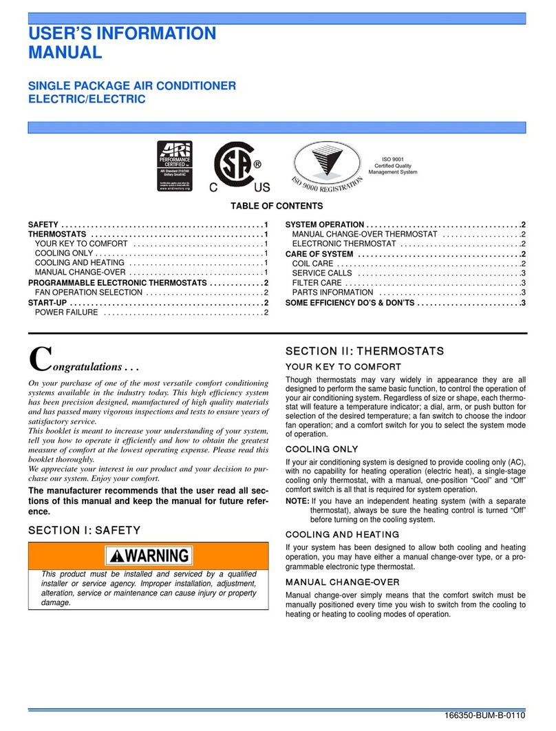 Unitary products group Electric Single Package Conditioner Guide