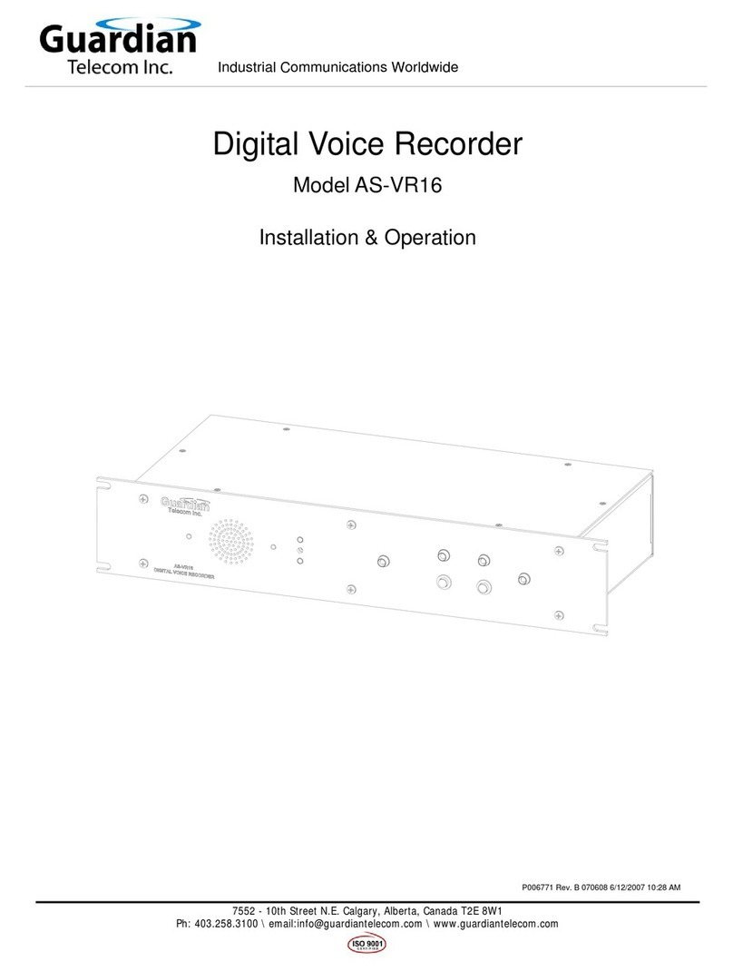 Guardian Telecom AS-VR16 Installation & operation instructions