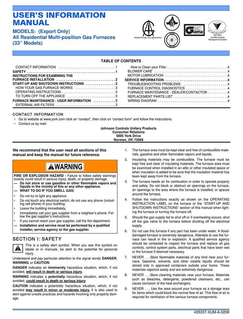 Johnson Controls 33" User's information manual
