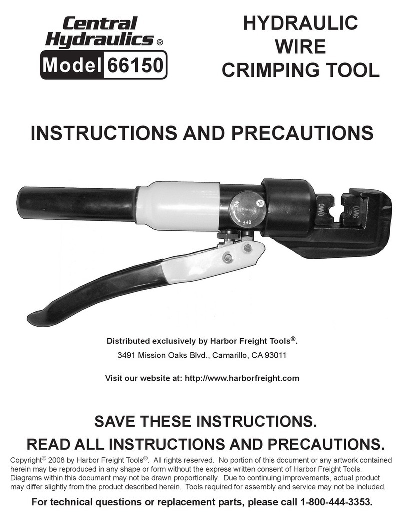 Central Hydraulics 66150 Instructions and precautions