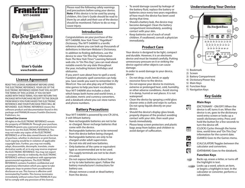 Franklin NYT-540MW user guide