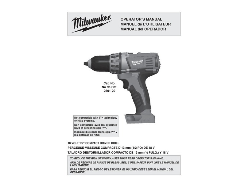 Milwaukee 2601-20 Operator's manual