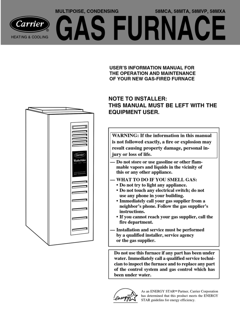 Carrier GAS FURNACE 58MTA User's information manual