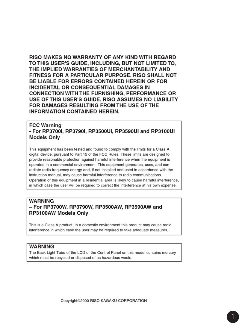Riso RP3700I User manual