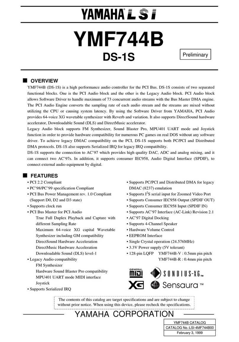Yamaha LSI YMF744B User manual Yamaha LSI YMF744B User manual