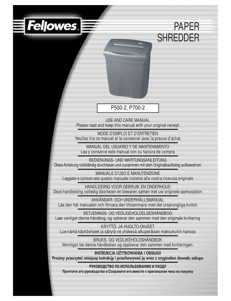 Fellowes P500-2 use and care manual