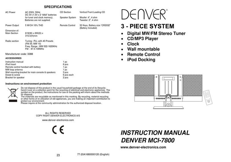 Denver MCI-7800 User manual