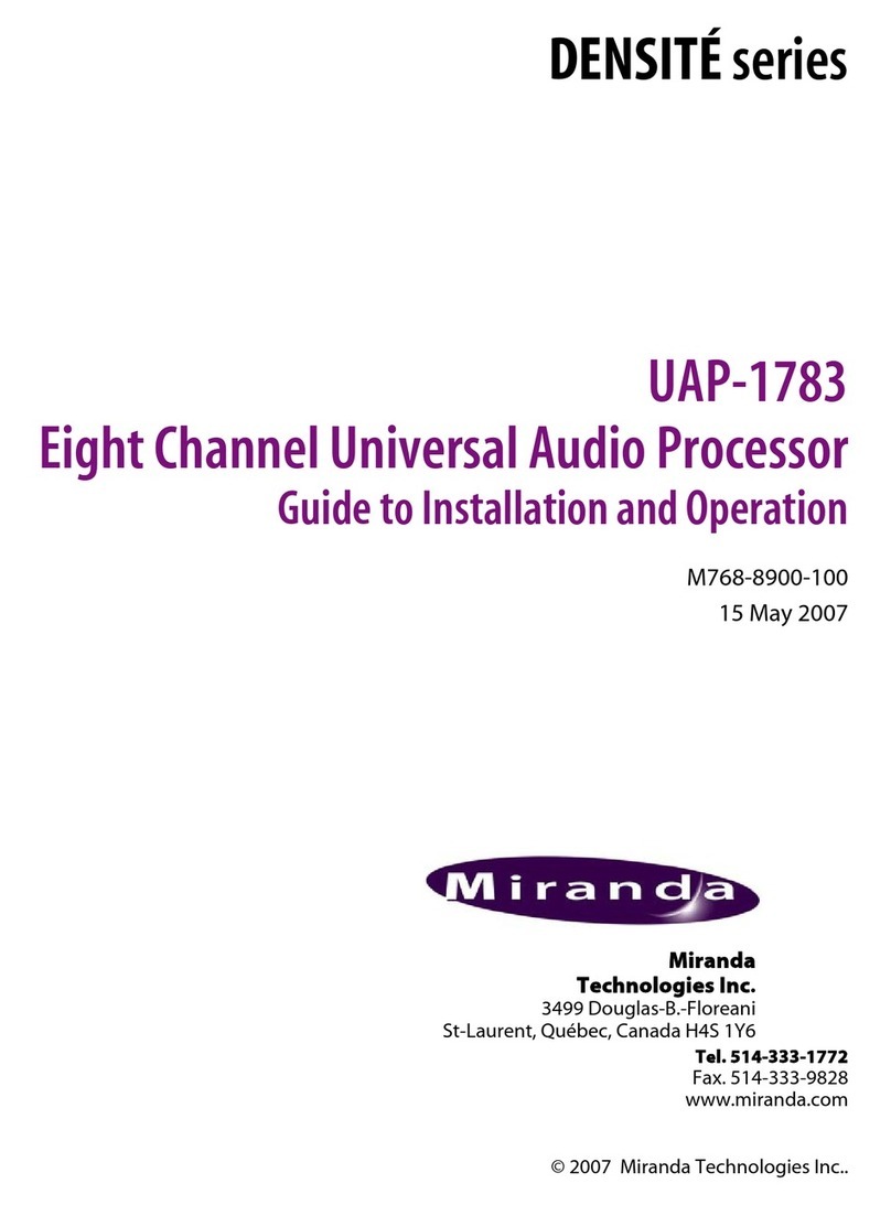 Miranda DENSITE UAP-1783 Installation and operating guide