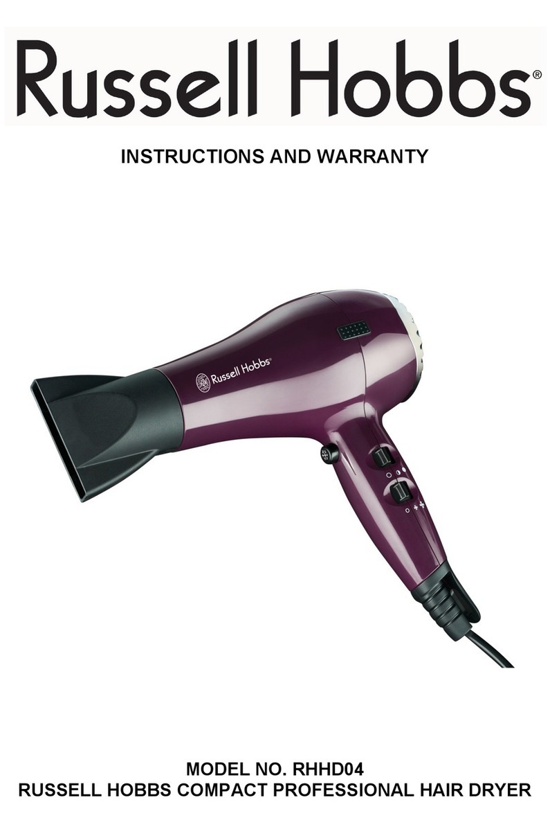 Russell Hobbs RHHD04 Instructions and warranty