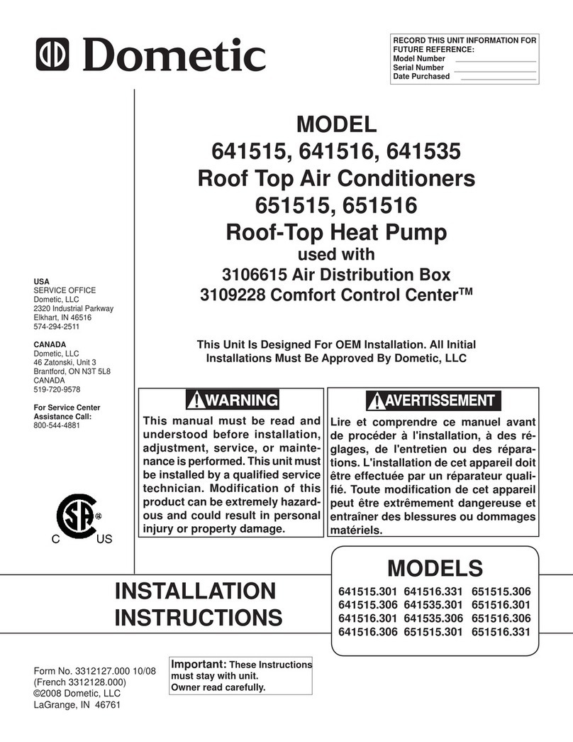 Dometic 641515.301 User manual
