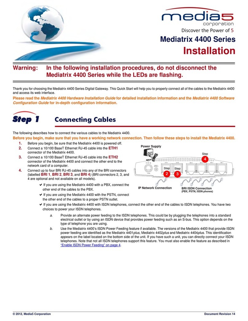 Media5 Mediatrix 4400 Series User manual