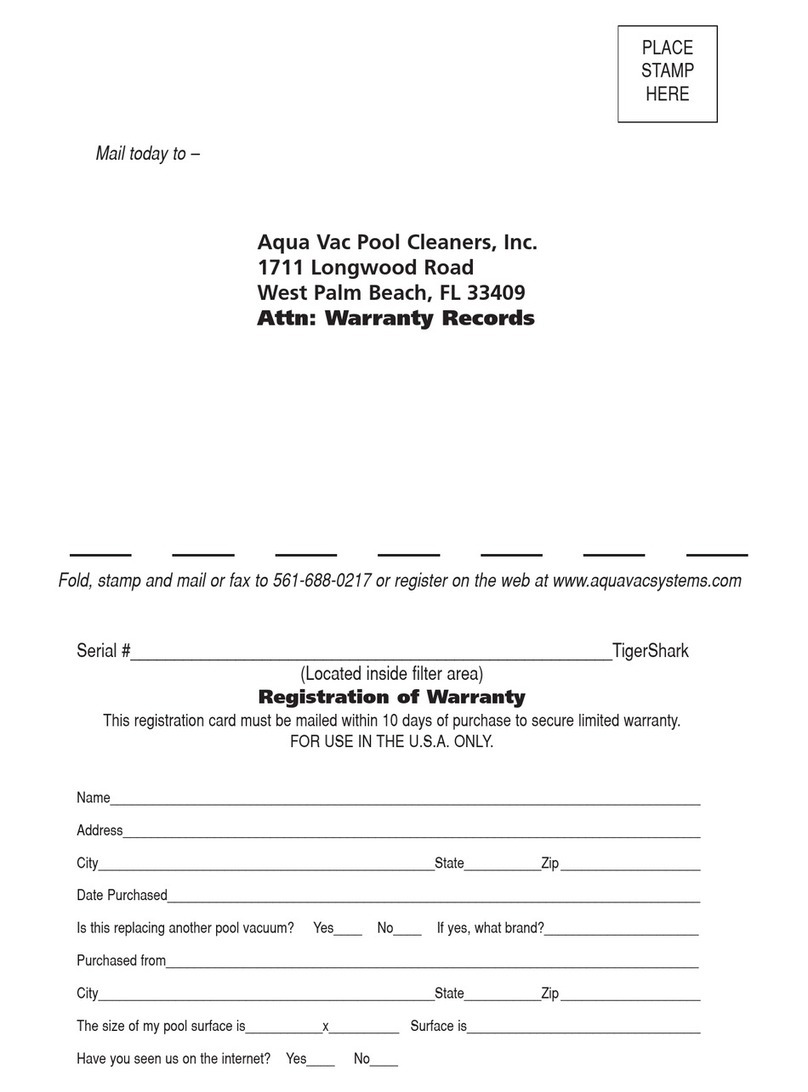 AquaVac TigerShark owner's manual