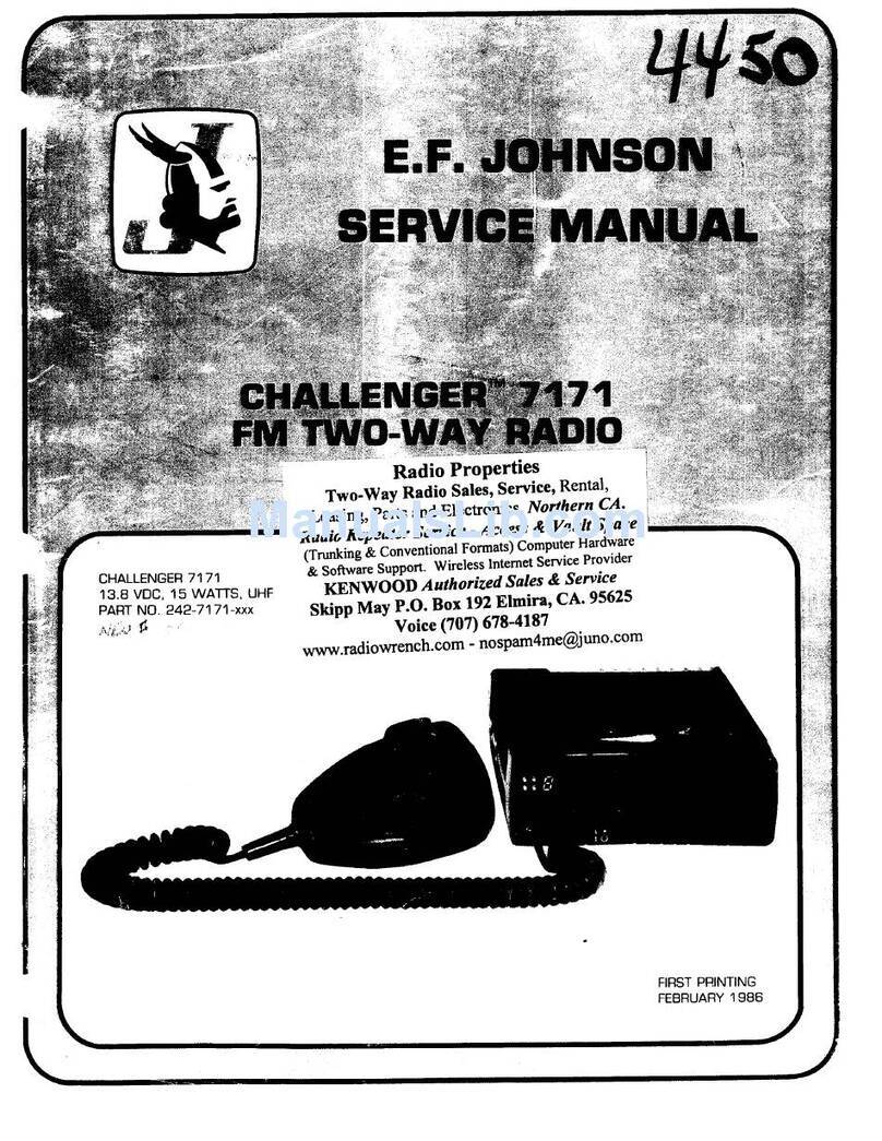 E.F. Johnson Company Challenger 7171 Service manual