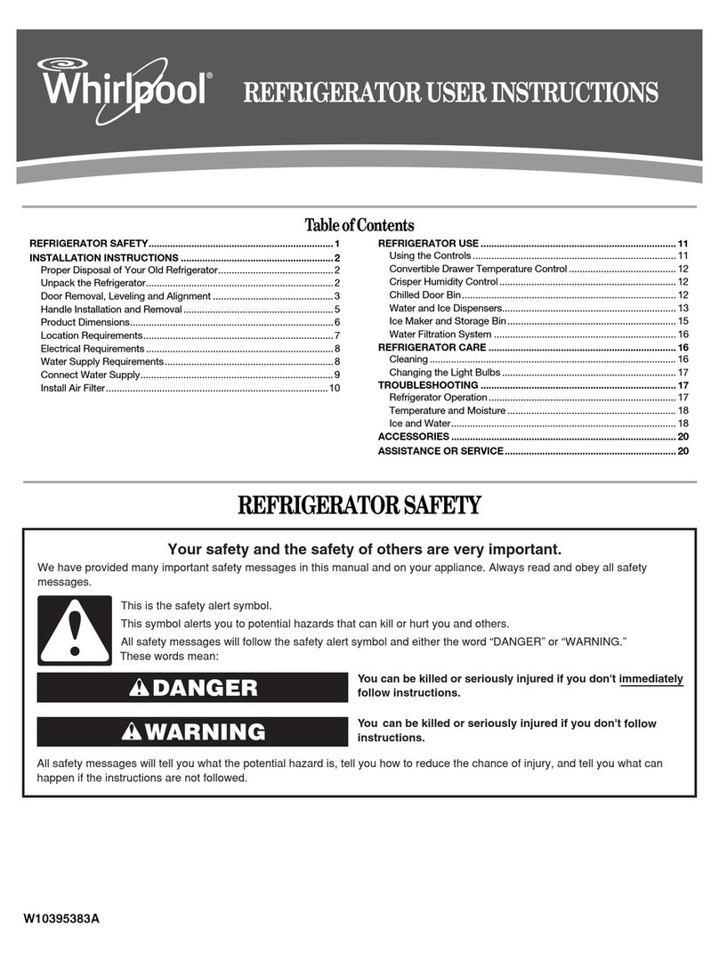 Whirlpool REFRIGERATOR User instructions