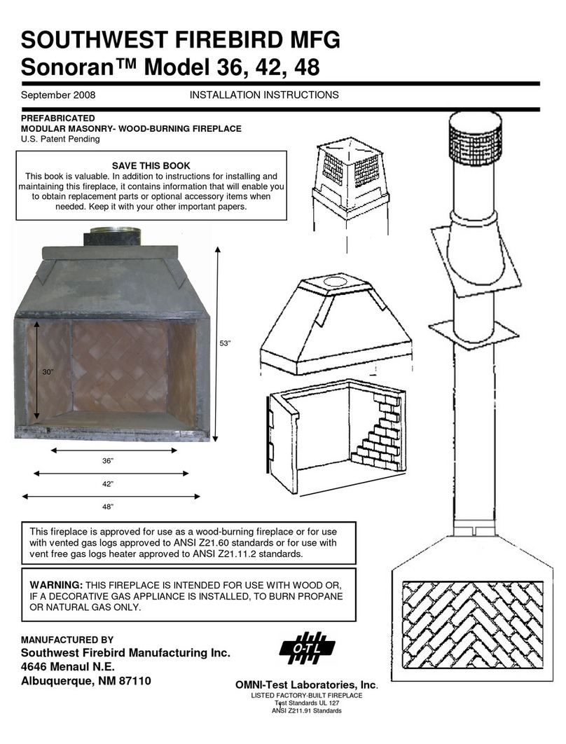 Southwest Firebird Sonoran Unvented 36 installation instructions Southwest Firebird Sonoran Unvented 36 installation instructions