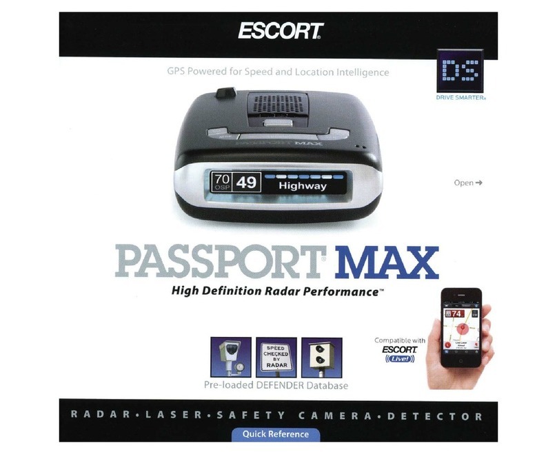 Escort Passport MAX Quick reference guide