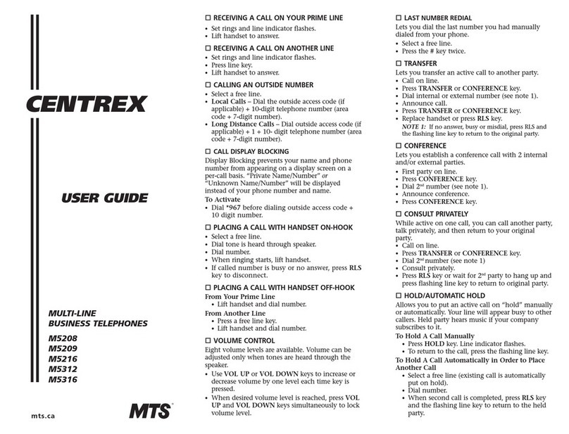Centrex M5208 user guide
