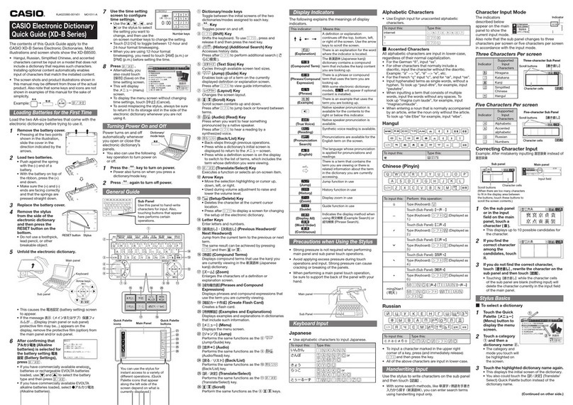 Casio XD-B Series User manual Casio XD-B Series User manual