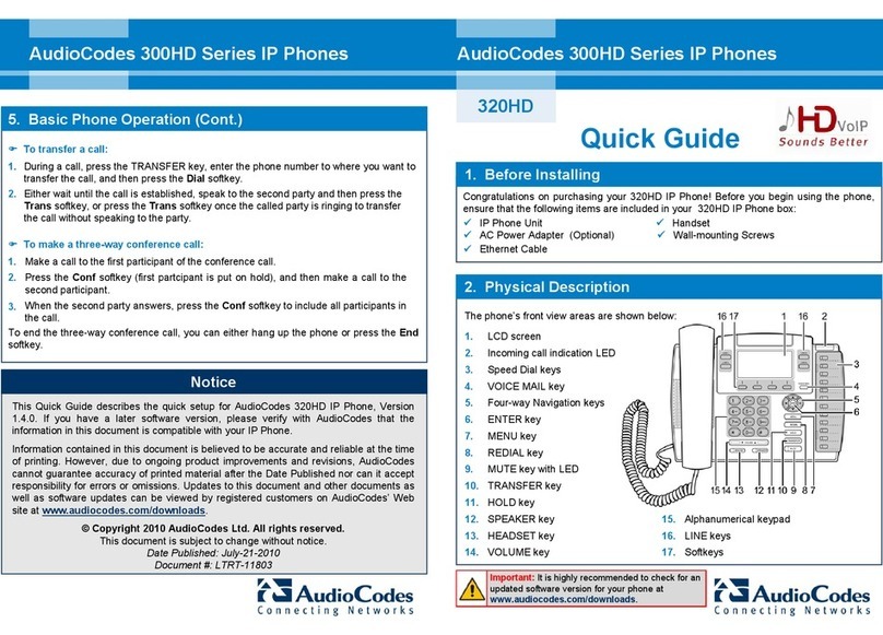 AudioCodes 320HD User manual