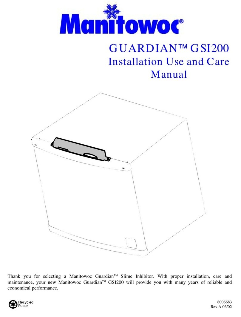 Manitowoc GUARDIAN GSI200 Installation use and care manual