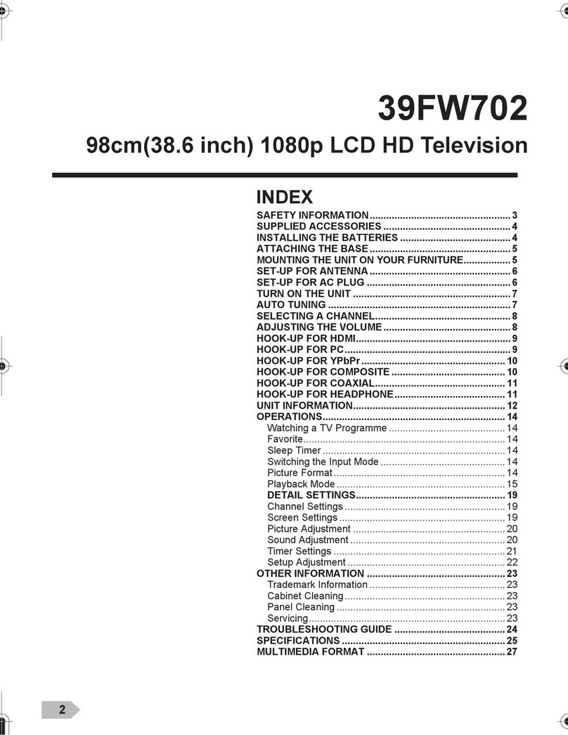 FUNAI 39FW702 User manual