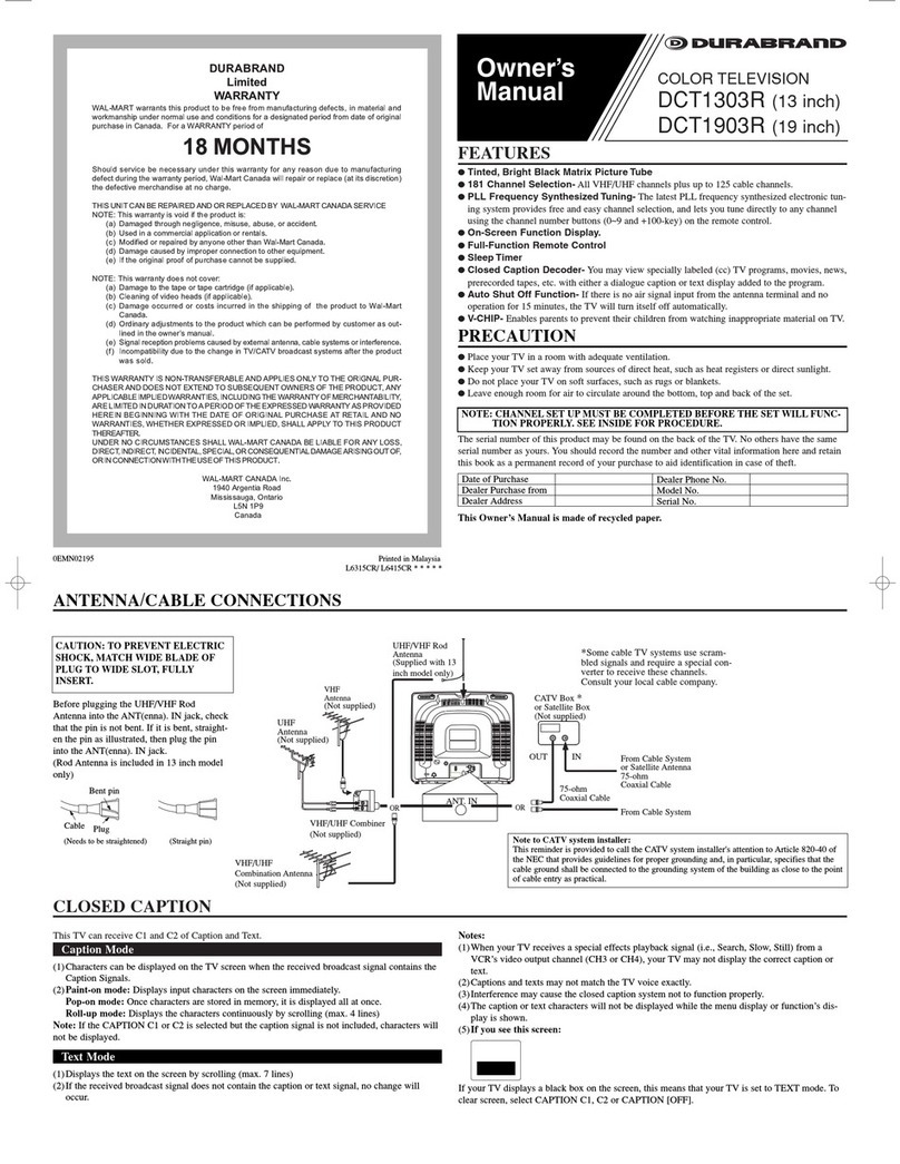 Durabrand DCT1303R owner's manual