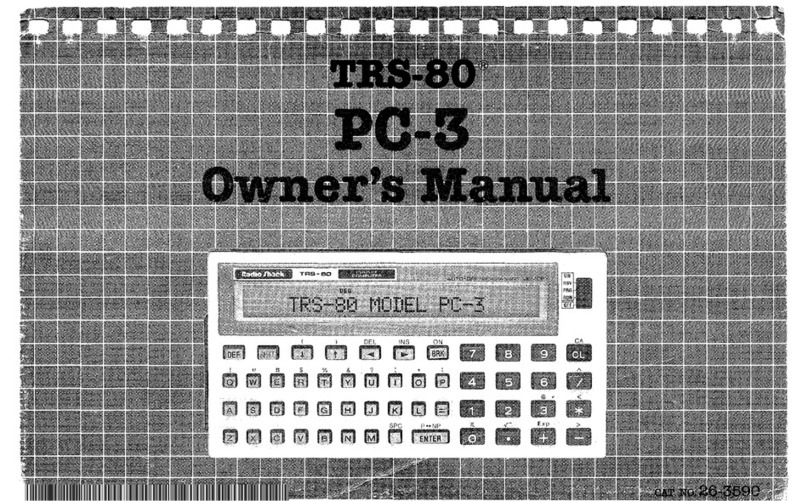 Radio Shack TRS-80 PC-3 owner's manual