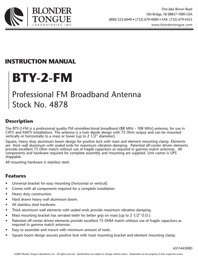 Blonder tongue BTY-2-FM instruction manual