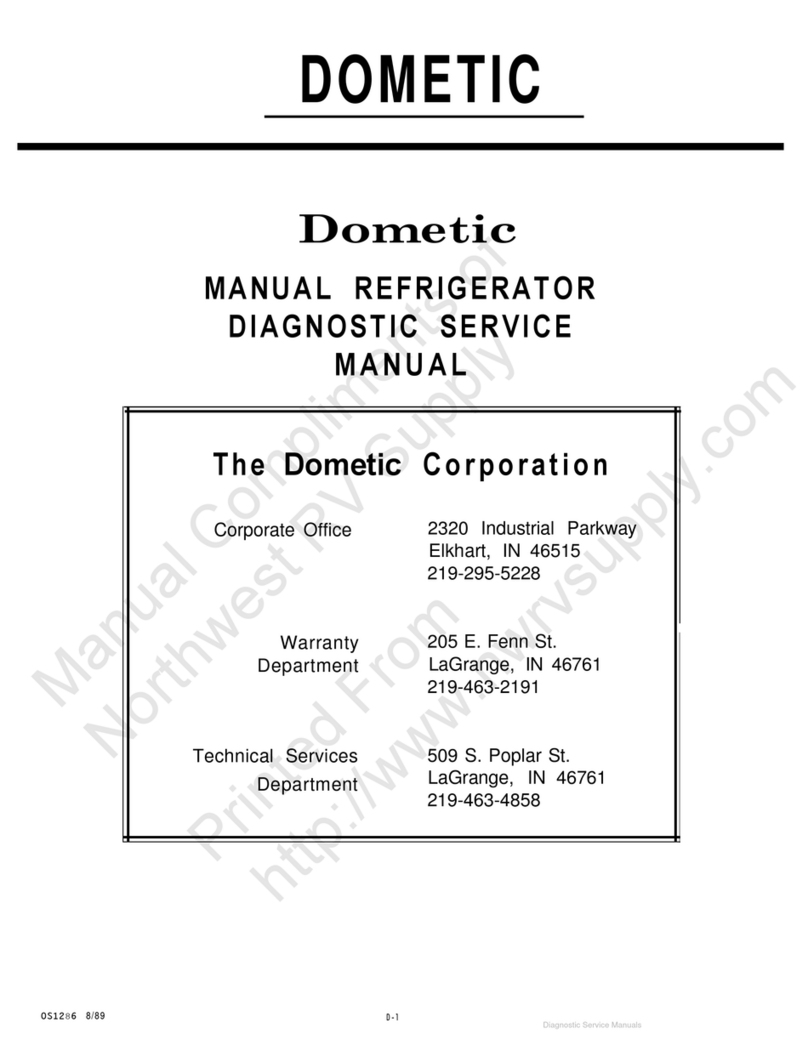 Dometic MANUAL REFRIGERATOR User manual